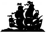 Large Steel Galleon Weathervane or Sign Profile - Laser cut